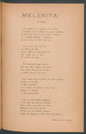 Melenita : (Tango)