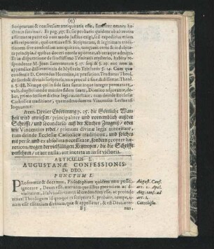 Articulus I. Augustanae Confessionis De Deo.