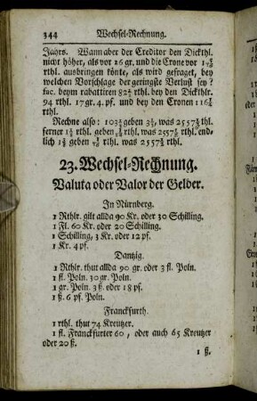 23. Wechsel-Rechnung.