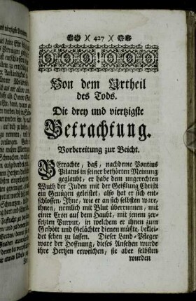 Die drey und viertzigste Betrachtung. - Die vier und viertzigste Betrachtung.