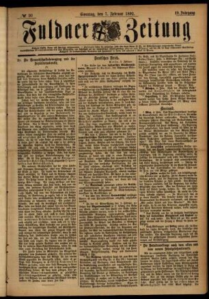 Ausgabe vom Sonntag, den 07. Februar 1892.