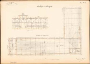 Landgestüt, Braunsberg: Schnitt, Grundriss DG 1:100