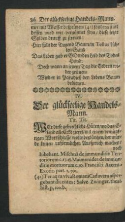 IV. Der glückseelige Handels-Mann.
