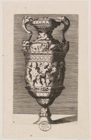 Vase mit tanzenden Putti
