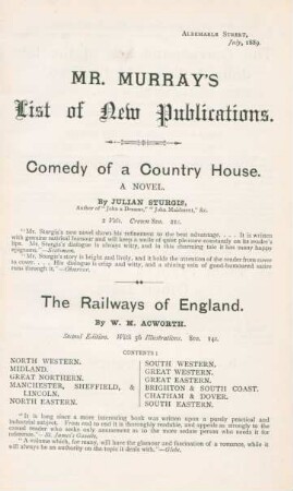 Mr. Murray's list of new publications