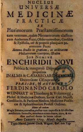Nucleus universae medicinae practicae