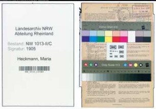 Entnazifizierung Maria Heckmann , geb. 19.05.1909 (Geschaeftsinhaberin)