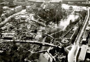 Luftbildaufnahmen von Karlsruhe. Südstadt - Stadtgarten von Nord nach Süd