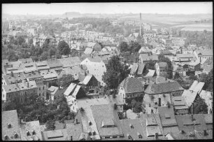Mittweida. Blick vom Kirchturm auf Mittweida