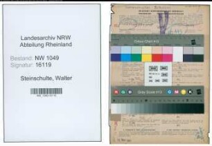 Entnazifizierung Walter Steinschulte , geb. 19.02.1897 (Lehrer)