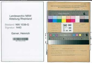 Entnazifizierung Heinrich Garver , geb. 25.03.1915 (Vertreter)