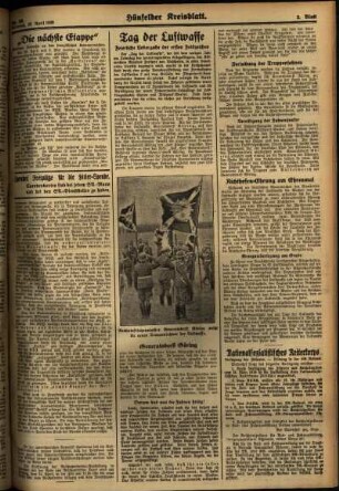 Zweite Ausgabe vom Mittwoch, den 22. April 1936.