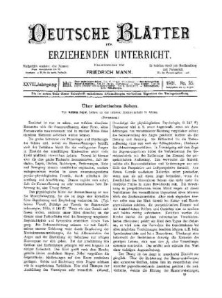 Über ästhetisches Sehen : (Fortsetzung)