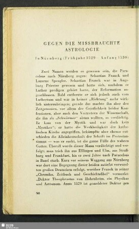 Gegen die missbrauchte Astrologie : In Nürnberg (Frühjahr 1529 - Anfang 1530)