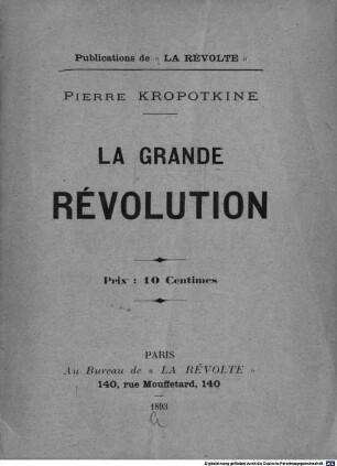 La grande Révolution