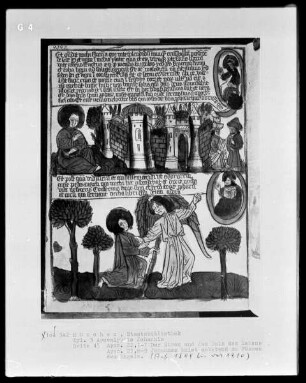 Apokalypse des Johannes — Bildseite mit zwei Szenen aus der Apokalypse, Folio 45 verso