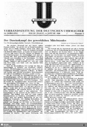 Der Daseinskampf des gewerblichen Mittelstandes