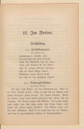III. Im Freien