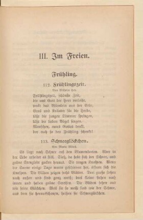 III. Im Freien
