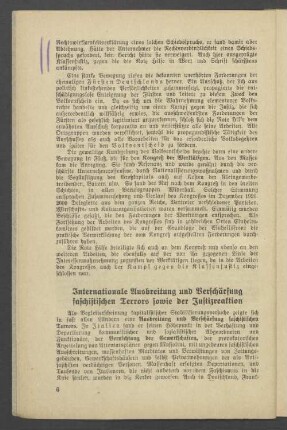 Internationale Ausbreitung und Verschärfung faschistischen Terrors sowie der Justizreaktion