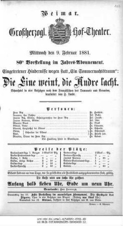 Die Eine weint, die Andre lacht.