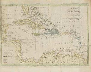 Charte von West Indien nach der grossen Charte des B. Edwards, Efqr und andern zuverlässigen Hülfsmitteln neu entworfen von F. L. Güssefeld