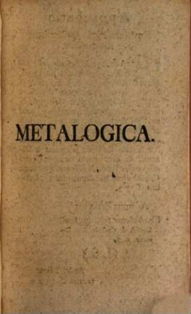 Cursus Biennalis Philosophiae Et Matheseos Universae. [2], [Metalogica]