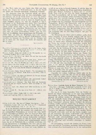 542-543 [Rezension] Beyer, Klaus, Semitische Syntax im Neuen Testament