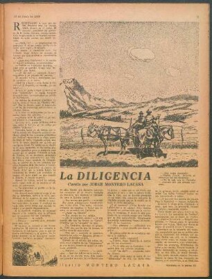 La diligencia : Cuento por Jorge Montero Lacasa