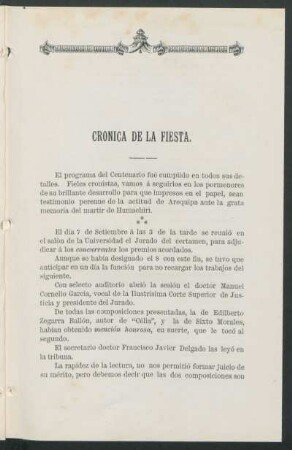 Crónica de la fiesta.