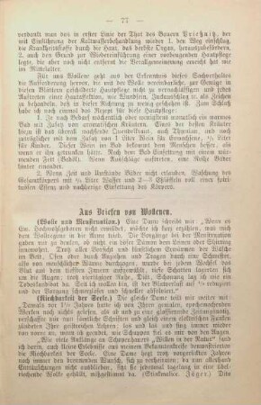 Aus Briefen von Wollenen.