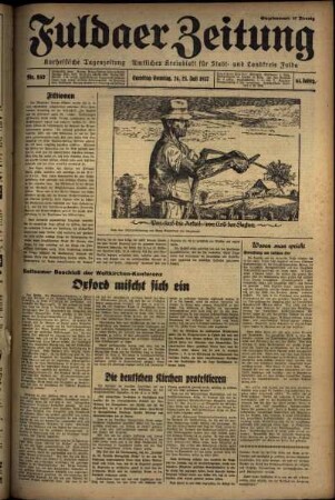 Erste Ausgabe vom Samstag, den 24. Juli 1937.