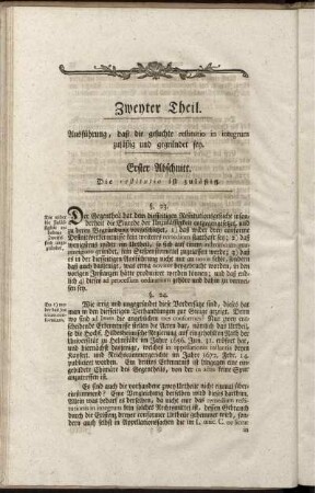 Zweyter Theil. Ausführung, daß die gesuchte restitutio in integrum zuläßig und gegründet sey.
