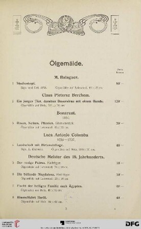Ölgemälde (Nr. 1-23)