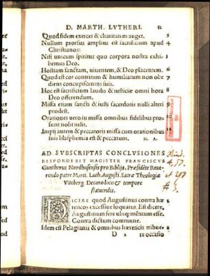 Ad Svbscriptas Conclvsiones Respondebit ... Franciscvs Guntherus Nordhusensis ...