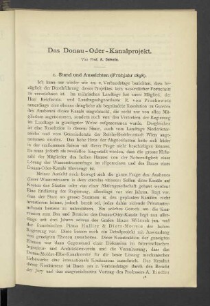 Das Donau-Oder-Kanalprojekt
