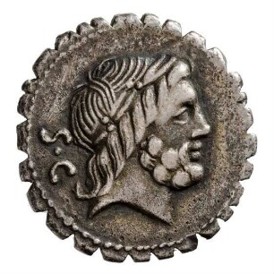 Münze, Denar (serratus), 83 - 82 v. Chr.