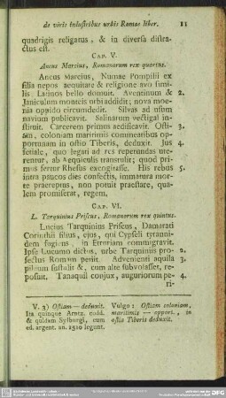 Cap. V. Ancus Marcis, Romanorum rex quartus