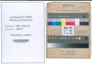 Entnazifizierung Hubert Weinreich , geb. 30.10.1909 (Bahnbeamter)