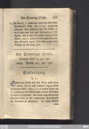 Am Sonntage Oculi. Evangel. Lucä 11, 14 - 28. vergl. Matth. 12, 22 - 30.