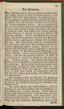 Die Kometen.