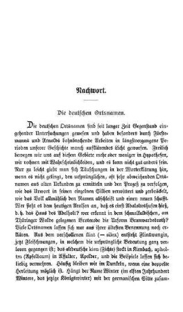 Nachwort - Die deutschen Ortsnamen