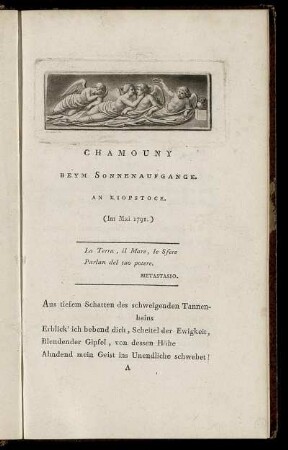 Chamouny Beym Sonnenaufgange. - Lied Auf Dem Rigiberg Gesungen.
