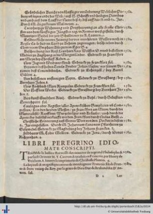 Libri Peregrino Idiomate conscripti.