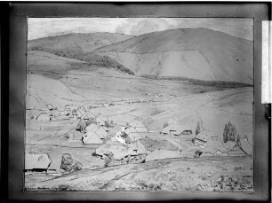 Bernau Ortsbild Zeichnung von Hans Thoma