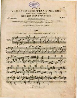 Wiener musikalisches Pfennig-Magazin : für das Piano-Forte allein. 1,26/38