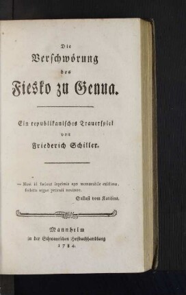 Die Verschwörung des Fiesto zu Genna