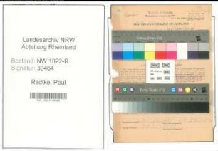 Entnazifizierung Paul Radtke , geb. 23.07.1912 (Lokheizer)