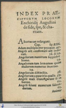 Index Praecipuorum Locorum