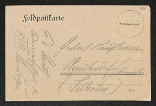 Brief von Fritz von Unruh an Gerhart Hauptmann